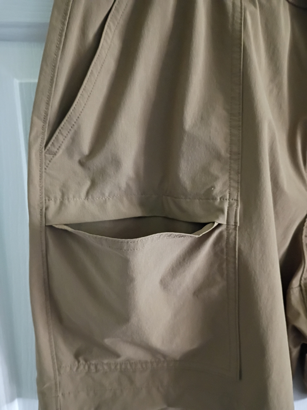 Men's Cargo Shorts with Utility Pockets - Tan - Picture 7 of 8